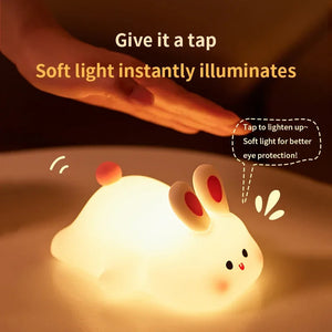 Cute Rabbit Silicone Lamp Soft Touch Night Light For Kids And Home Decor Elite Vibe