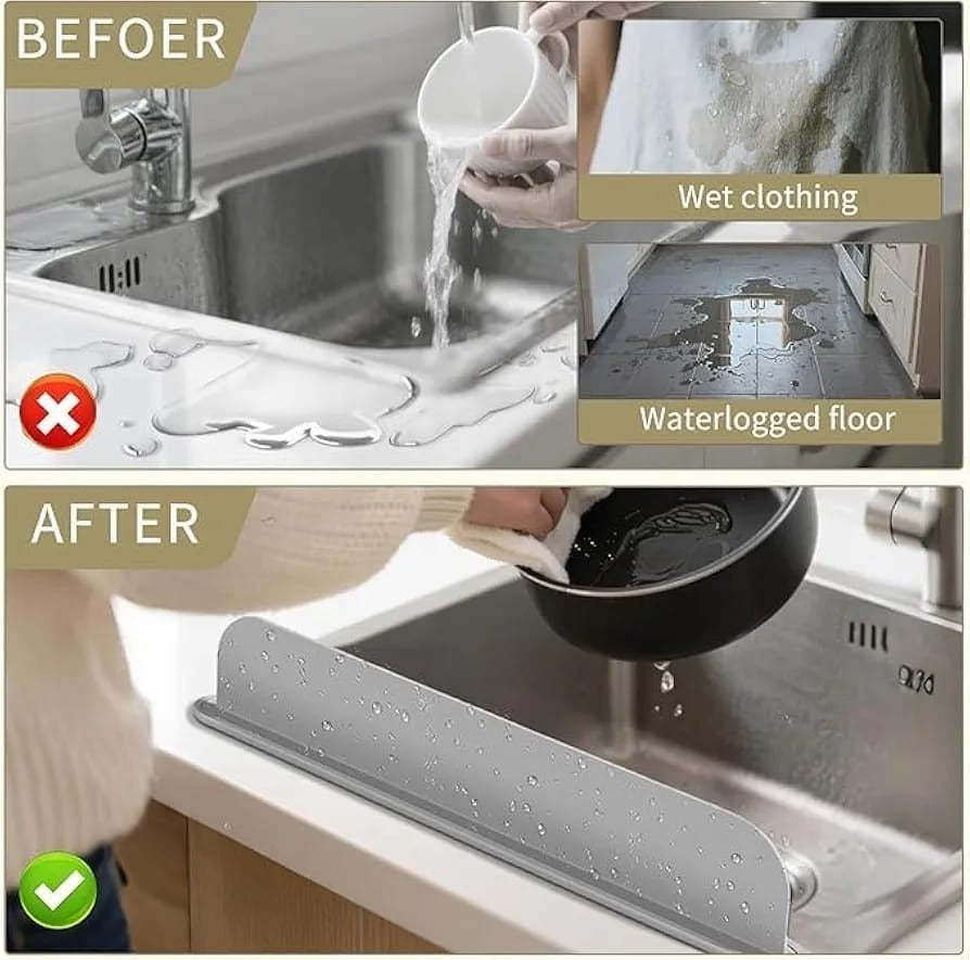 Silicone Sink Splash Guard with Suction Cups | Flexible Water Stopper Elite Vibe