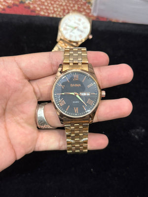 Baima Quartz Stainless Steel Wristwatch With Roman Numerals And Day Date Working Display Elite Vibe