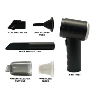 3 in 1 Portable Wireless Vacuum Cleaner – High Power Suction, Air Pump & Duster for Home, Car & Laptop Elite Vibe