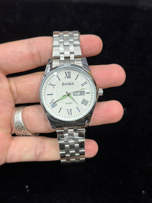 Baima Quartz Stainless Steel Wristwatch With Roman Numerals And Day Date Working Display Elite Vibe