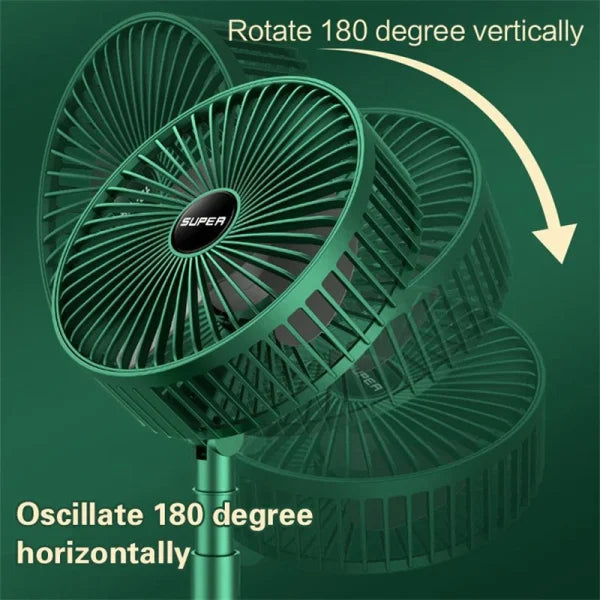 Rechargeable Portable Telescopic Folding Table Fan – 3-Speed Adjustable Desk Fan Elite Vibe