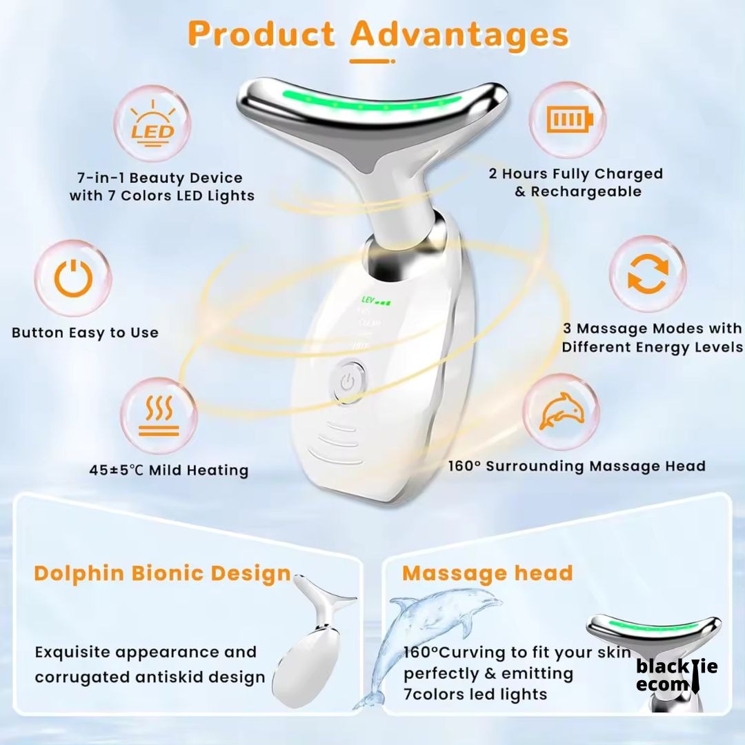 EMS Face Lifting Massager with Red Light Therapy | Facial, Neck & Eye Microcurrent Vibrating Massage Tool Elite Vibe
