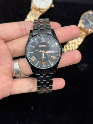 Baima Quartz Stainless Steel Wristwatch With Roman Numerals And Day Date Working Display Elite Vibe