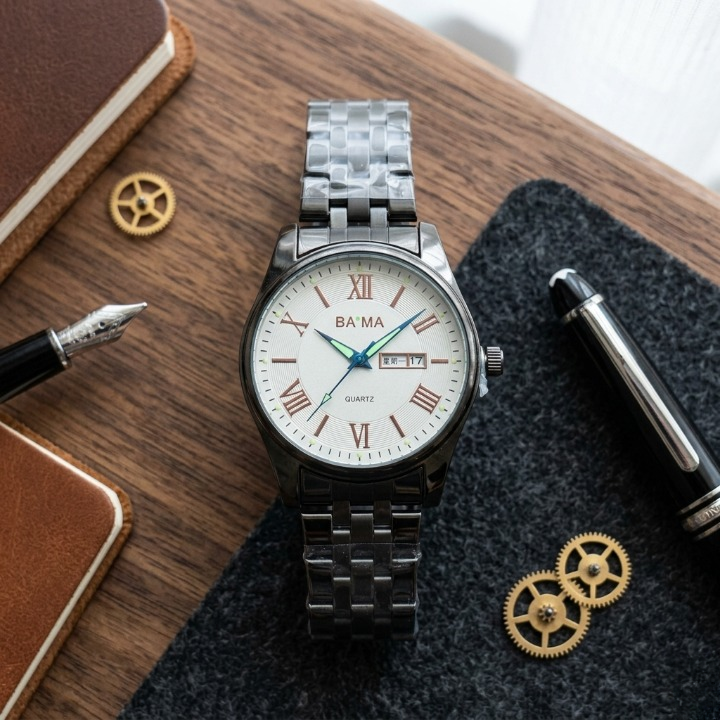 Baima Quartz Stainless Steel Wristwatch With Roman Numerals And Day Date Working Display Elite Vibe