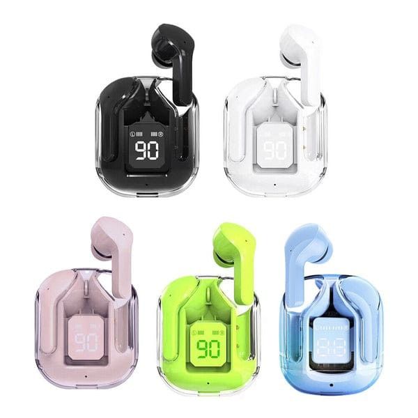 Air 31 Wireless Earbuds with Transparent Crystal Case, Bluetooth 5.3, Type-C Charging (Random Color) Elite Vibe