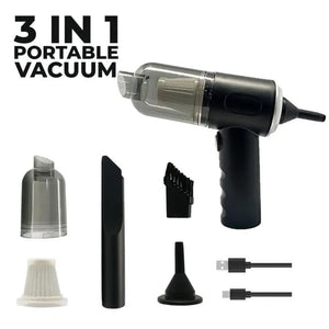 3 in 1 Portable Wireless Vacuum Cleaner – High Power Suction, Air Pump & Duster for Home, Car & Laptop Elite Vibe